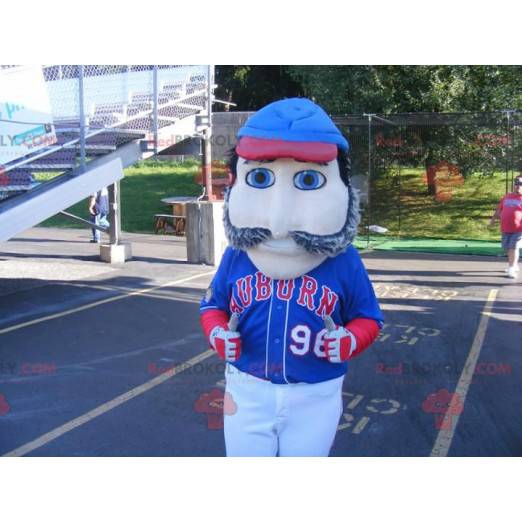 Mascotte uomo baffuto con gli occhi azzurri - Redbrokoly.com