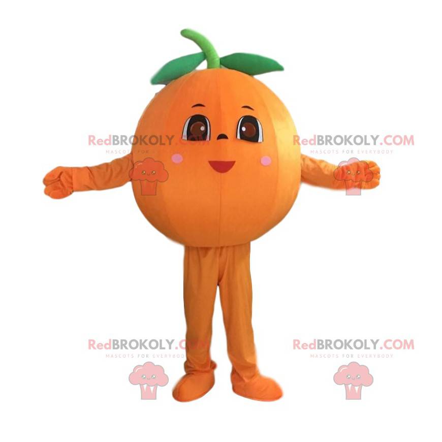 Mascote feminino laranja, fantasia de clementina -