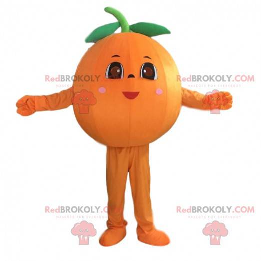 Mascote feminino laranja, fantasia de clementina -