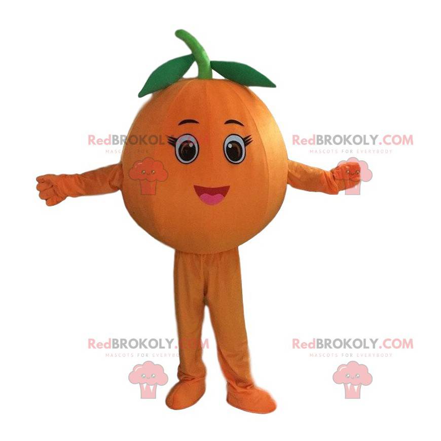 Riesiges orangefarbenes Maskottchen, Clementinenkostüm -