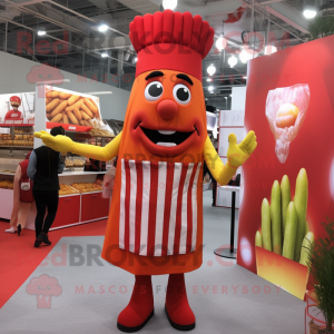 Rød pommes frites maskot...