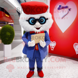 nan Love Letter mascot costume character dressed with a Leggings and Pocket squares