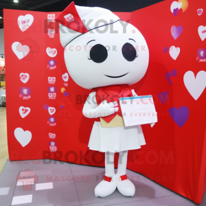 nan Love Letter mascot costume character dressed with a Leggings and Pocket squares
