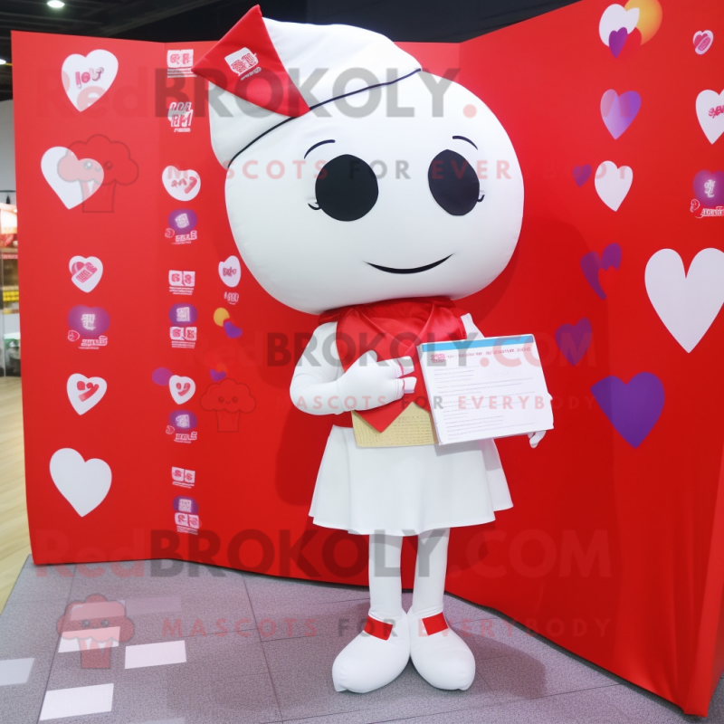 nan Love Letter mascot costume character dressed with a Leggings and Pocket squares nan Love Letter mascot costume character dressed with a Leggings and Pocket squares