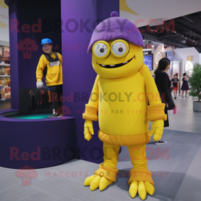 nan Cyclops mascot costume character dressed with a Long Sleeve Tee and Messenger bags