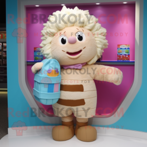 Beige Candy Box maskot...