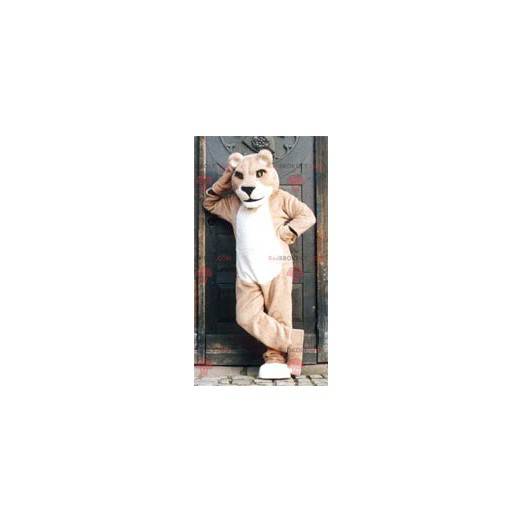 Beige lejoninna maskot - Redbrokoly.com