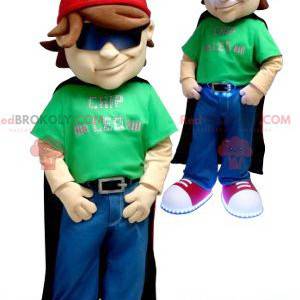 Mascota niño con capa y gorra. - Redbrokoly.com