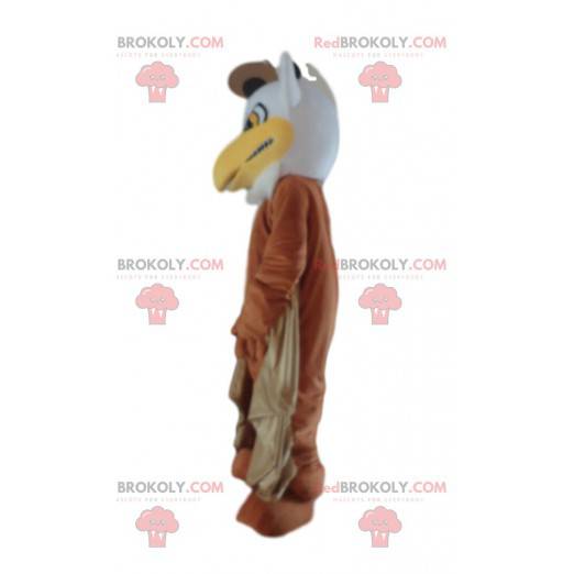 Mascotte de grand oiseau marron, costume d'aigle, de vautour -