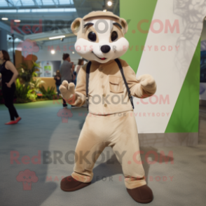 Tan Ferret mascot costume character dressed with a Joggers and Cufflinks