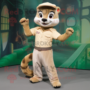 Tan Ferret maskot kostume...