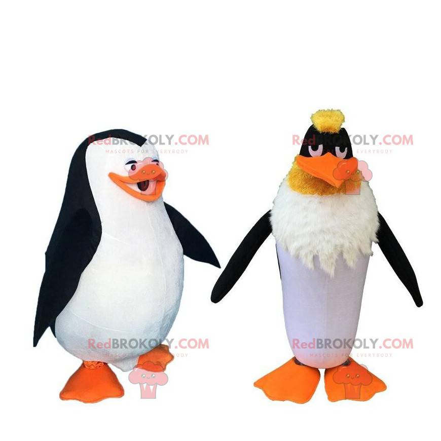 2 berömda tecknade maskotar, en pingvin och en pingvin -