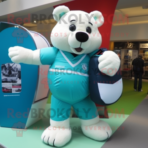 Cyan Bear mascotte kostuum...