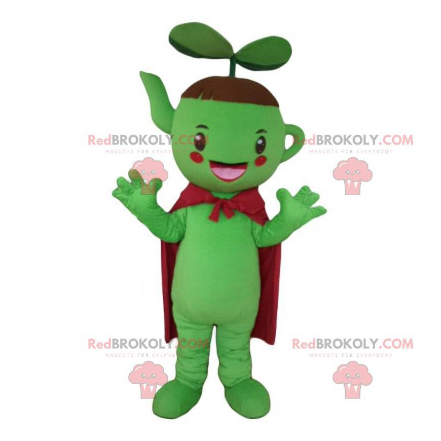 Reusachtige groene theepot mascotte, theesalon kostuum -