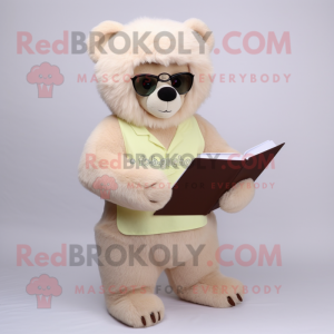 Beige dovendyr Bear maskot...