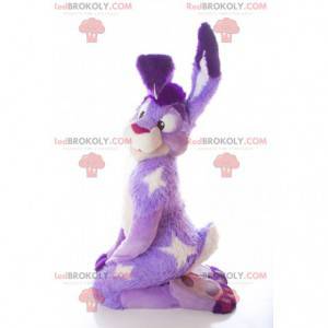 Mascotte de lapin mauve et blanc - Redbrokoly.com