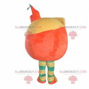 Mascote de laranja descascada, fantasia de fruta laranja -