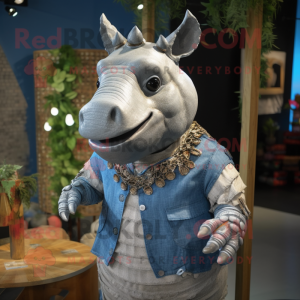 Sølv Rhinoceros maskot...