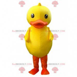 Mascot big yellow and orange bird, giant duck costume -