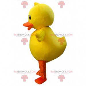 Mascot big yellow and orange bird, giant duck costume -