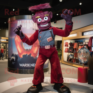 Maroon Frankenstein mascot costume character dressed with a Flare Jeans and Tie pins