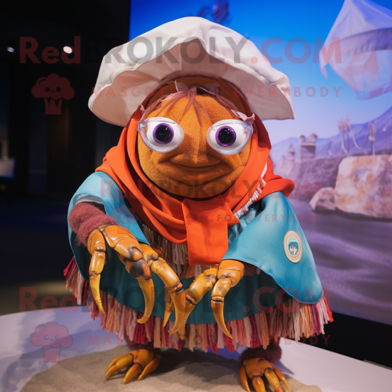 nan Hermit Crab mascot costume character dressed with a Culottes and Necklaces