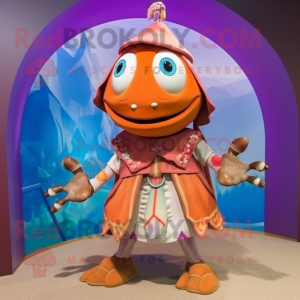 nan Hermit Crab mascot costume character dressed with a Culottes and Necklaces