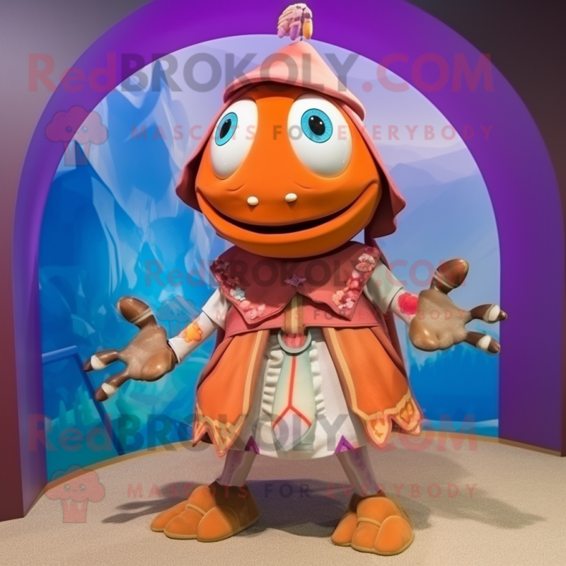 nan Hermit Crab mascot costume character dressed with a Culottes and Necklaces nan Hermit Crab mascot costume character dressed with a Culottes and Necklaces