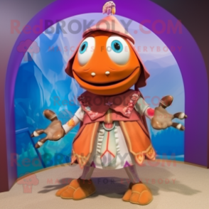 nan Hermit Crab mascot costume character dressed with a Culottes and Necklaces