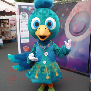 Teal Peacock mascotte...