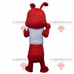 Mascot hormigas rojas vestidas de blanco. Hormigas gigantes -