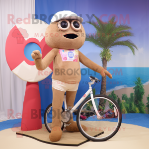 Tan Unicyclist maskot drakt...