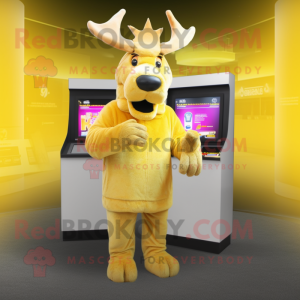 Gold Moose maskot kostym...