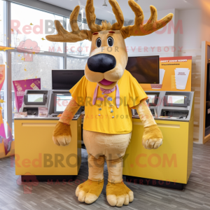 Gold Moose maskot drakt...