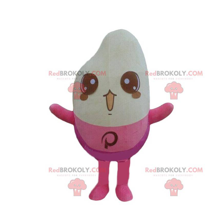 Giant rice grain mascot dressed in pink, rice Sizes L (175180CM)