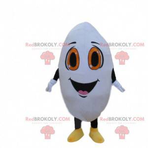 Giant rice grain mascot, white character costume -