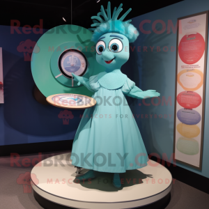 Teal Plate Spinner mascotte...