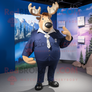 Navy Elk mascotte kostuum...