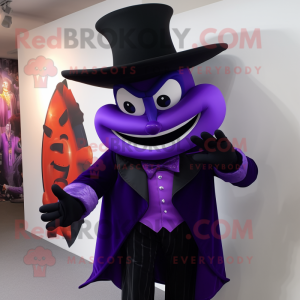 Purple Devil maskot kostume...