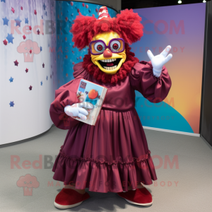 Maroon Evil Clown mascotte...