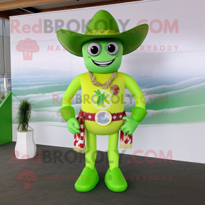 Lime Green Cowboy mascotte...