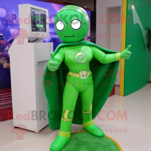 Groene superheld mascotte...