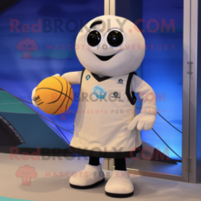 Cream Handball Ball mascot costume character dressed with a Tank Top and Anklets