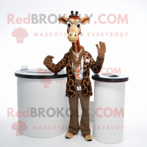 Brun giraf maskot kostume...
