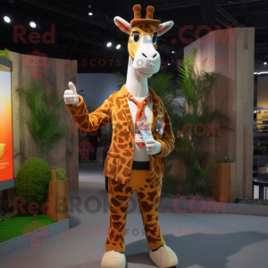 Brun Giraffe maskot kostym...