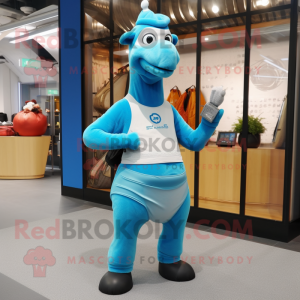 Sky Blue Camel maskot drakt...