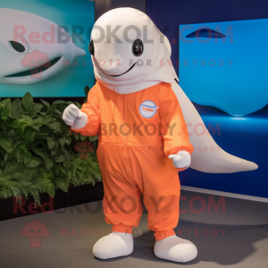 Peach Beluga Whale maskot...