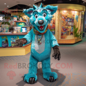 Turquoise Hyena mascotte...