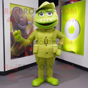 Lime Green Soldier mascotte...