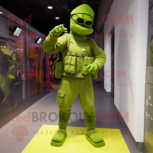 Lime Green Soldier maskot...